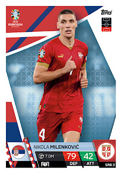 Nikola Milenkovic Serbia Topps Match Attax EURO 2024 #SRB3